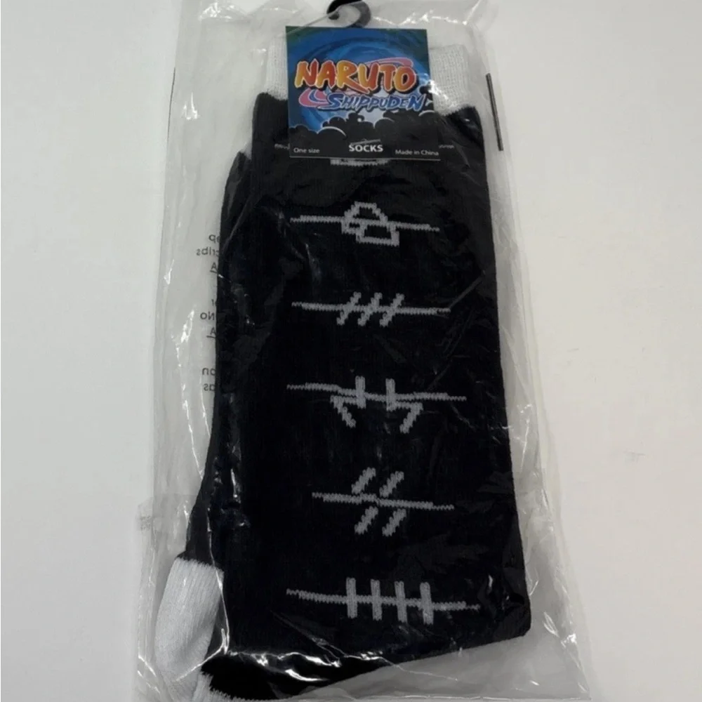 Naruto Black and White Graphic Socks Naruto